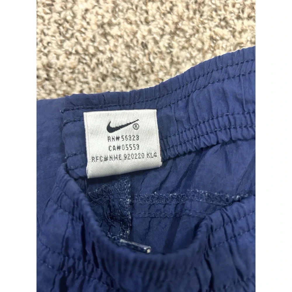 Vintage 90s Nike White Tag Blue Windbreaker Nylon Track Pants Mens L RN 56323
